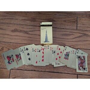 Golden Dubai Burj Khalifa Playing Cards Set Of 52 + 2 Jokers Super Shiny Luxury